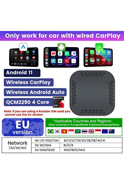 Choice A11 QCM2290-EU محول أندرويد 11 لاسلكي للسيارة مع كاربلاي وأندرويد أوتو...
