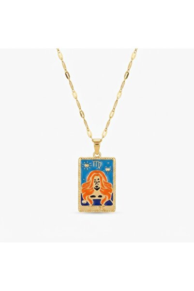 Siya Silver Kararmaz Steel Virgo Horoscope Tarot Necklace