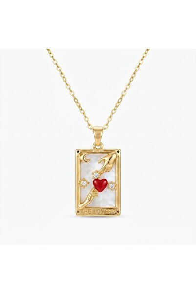Siya Silver Lovers Tarot Non-Tarnish Steel Necklace - Love Necklace with Gift...