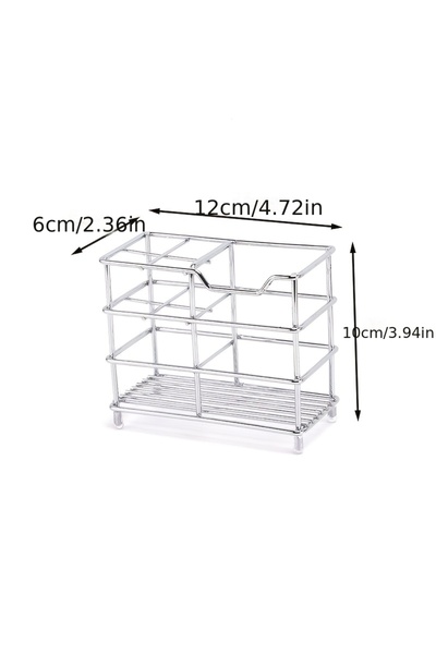 Choice 1pc 5-Slot Stainless Steel Toothbrush Holder - Space-Saving Freestandi...