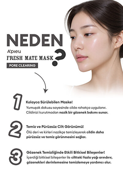 Missha Kil ve Kömür İçeren Gözenek Arındırıcı Kil Maskesi APIEU Fresh Mate Peat Mask (Pore Clearing)