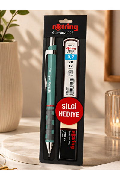 Rotring Tikky Versatil Sea Blue Tip Pen 3-Piece School Set Eraser Gift