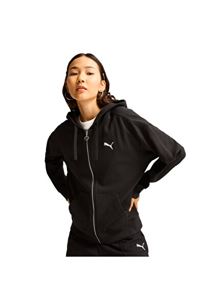 Puma HER FULL-ZIP 681631-01 Μαύρο