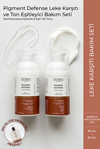 izderma Pigment Defense Karma ve Yağlı Ciltler İçin Aktif Bakım Seti: Yüz Ser...