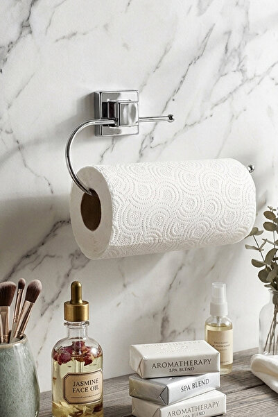 ORSA HOME 604 Square Adhesive Paper Towel Holder Chrome