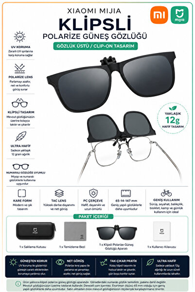 Xiaomi Mijia Clip-On Polarized Sunglasses 12g Lightweight Compatible with Myo...