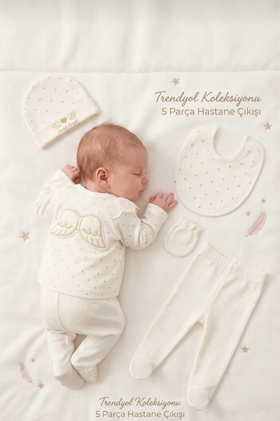 Cherub Baby Angel Baby Girl 5-Piece Set Newborn Baby 5-Piece Hospital Release...