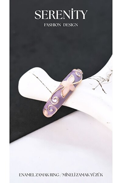Serenity Satin Enamel Colored Brass Plated Zamak Ring