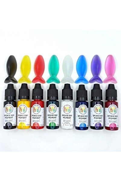 Genel Markalar Epoksi Reçine Sıvı Pigment Boya Transparan Set 8 Renk 20 ml (1...