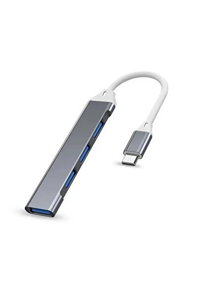Choice Type-C gray USB3.0 Four Port Hub 4 In 1 Docking Station Splitter Adapt...