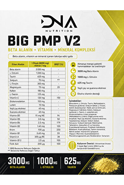 Dna Nutrition Big Pmp Pre-workout 240gr Tropik Meyve Aromalı