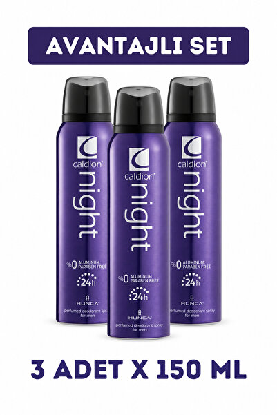 Caldion Night Deodorant Erkek 150 ml X 3 Adet