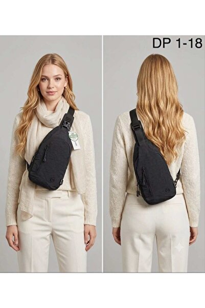 DAVID POLO %100 Vegan Waterproof Unisex Çapraz Göğüs Çantası Sling Bag Siyah ...