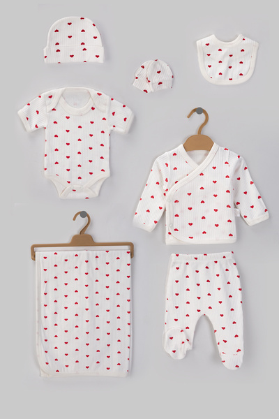 chic try unique 7-Piece Cotton Newborn Baby Bodysuit and Hospital Discharge S...