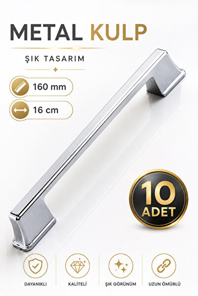 NZB (10 Pieces) Metal Chrome Furniture Drawer Kitchen Cabinet Cupboard Door H...