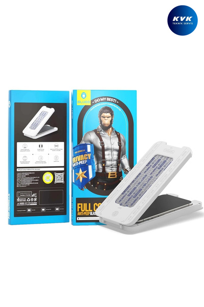 BLUEO Anti-Peep Privacy iPhone 15 Pro Uyumlu Göz Yormayan Uygulama Aparatlı H...