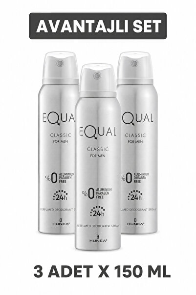 Caldion Equal Classic For Men Erkek Deodorant 150 Ml X 3 Adet