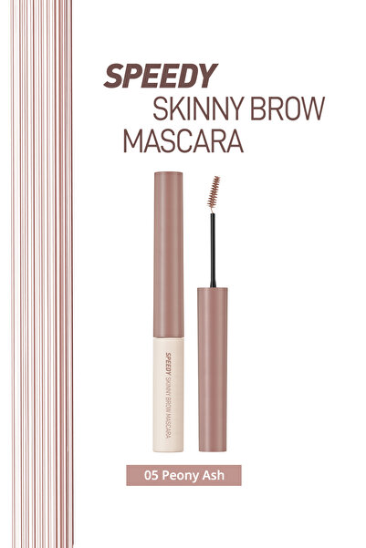 PERIPERA Renklendirici ve Sabitleyici Kaş Maskarası Speedy Skinny Brow Mascara 05 Peony Ash