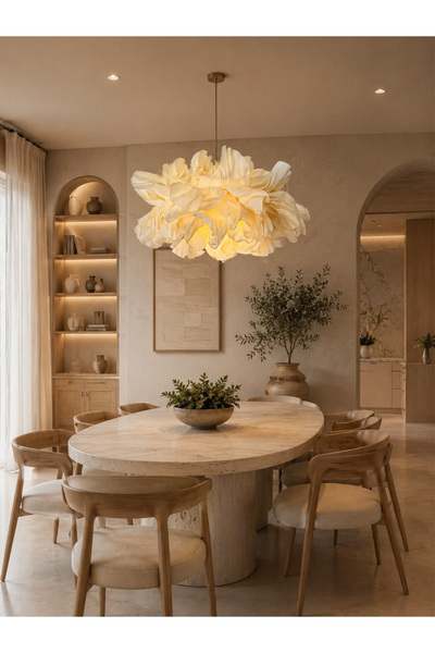 Maison Avf Krem Eleni Tasarım Eva Modern Sarkıt Avize 80 cm