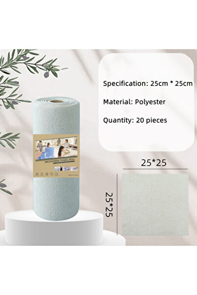 Choice8 Big-grayish green 1Roll 20Sheets Reusable Microfiber Cleaning Wipes H...