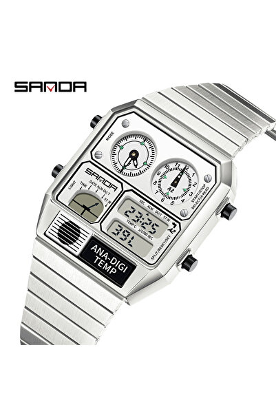 Choice4 All Silver SANDA 3192 Hot Selling LED Electronic Square Men's Youth L...
