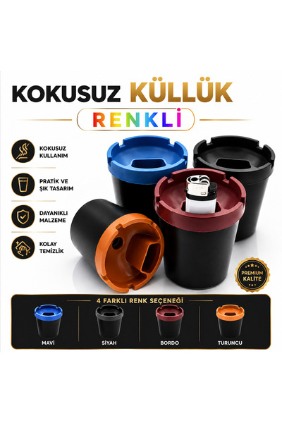 MemoDigital Araç İçi Çakmaklıklı Küllük Renkli
