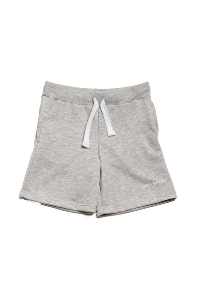 GSA SPORT LOGO SHORTS (UNBRUSHED) 28-3407-05. GRAY MEL. Grey