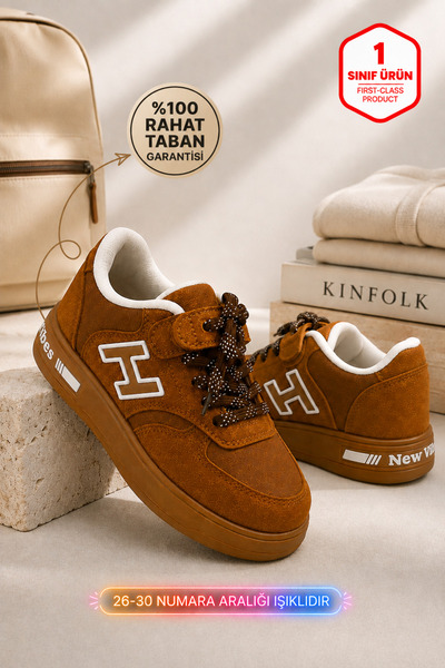 Ayakkabı Consept Children's Shoes Sports Shoes Velcro Lacing Look Casual Snea...
