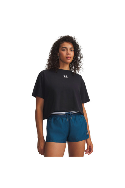 Under Armour RIVAL Μπλουζάκι Boxy Μονόχρωμο 6011064-001 Μαύρο