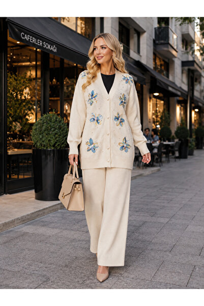 semela Floral Knit Set (Nude Cream)