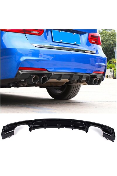 beyaztuning Bmw F30 Difüzör M Performans Parlak Siyah Boyalı Çift Çıkışlı