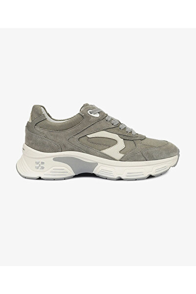 Greyder Kadın Gri Süet Hakiki Deri Sneaker Ayakkabı 4K2SA59123