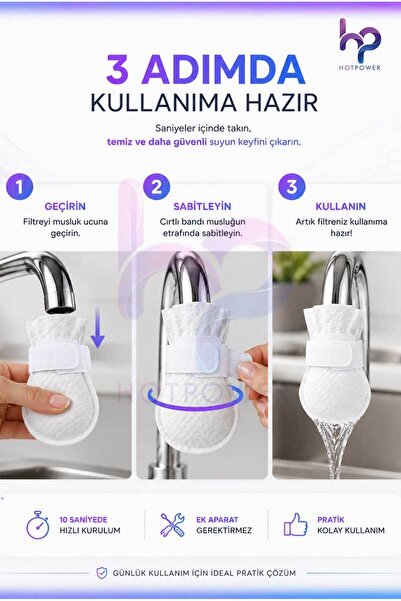 tozlupazar 100 Adet Musluk Ucu Filtresi – Pas, Tortu, Kum ve Kir Tutucu Pratik Su Filtresi