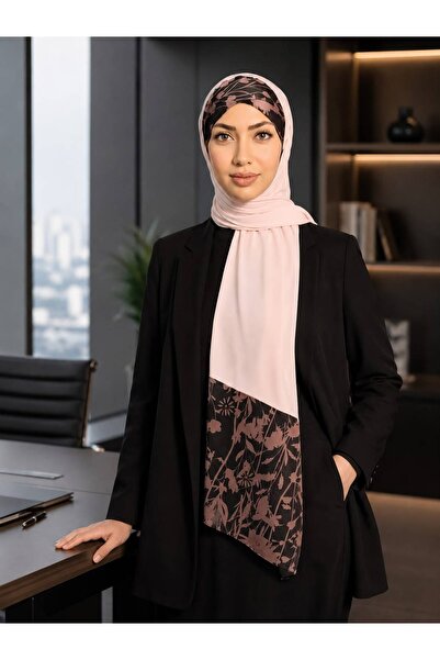 Differenza Twill Rose Scarf Combed Cotton Shawl - Powder