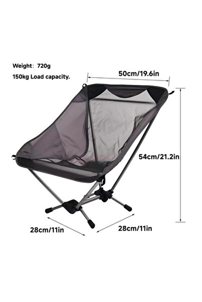 Choice Grey WESTTUNE Ultralight Outdoor Camping Chair 780g Lightweight Alumin...