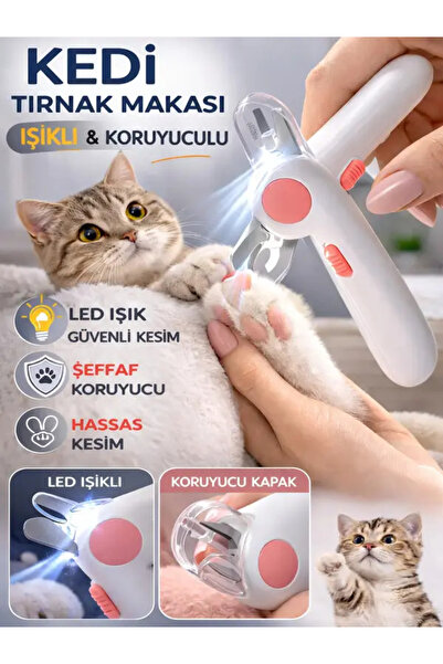 GenelTedarik KEDİ TIRNAK MAKASI IŞIKLI KORUYUCULU TIRNAK MAKASI