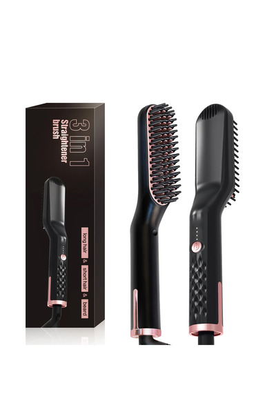 Choice EU black gold Men's Electric Beard Straightener Negative Ion Hair Stra...