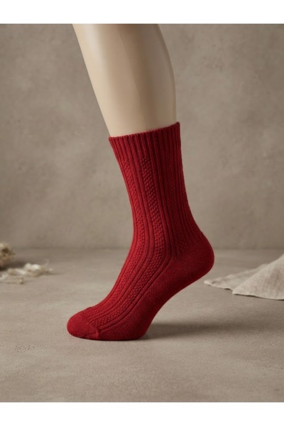 Fonem Women's Socket Seamless Wool Socks Fo 8003 Red 58% Recycled Wool Blend,...