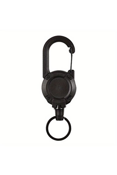 Choice balck 1pc Retractable Heavy Duty Pull Reel Carabiner Anti-Theft Key Ch...
