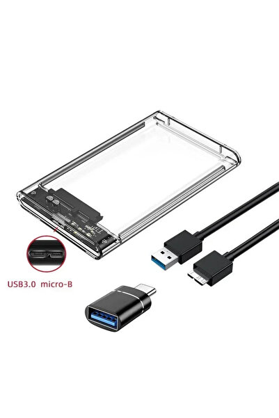 Choice Micro B-USB A OTG USB 3.0/Type C HDD Enclosure 2.5 inch SATA SSD Exter...