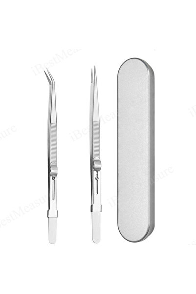 Choice1 Set A 1/2pcs Tweezers Stainless Steel Fine Tipped Precision Tweezers ...
