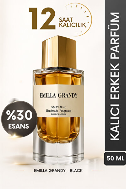 EMILLA GRANDY Black Erkek Parfümü 50 ml EDP Vücut Spreyi Etkili Body Mist | F...