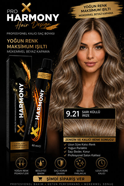 X Pro Harmony Küllü Sarı Saç Boyası 9.21 Çok Açık İnci Küllü İrize Kalıcı Tüp...