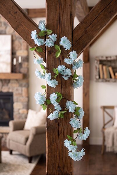BYSHOME Yapay Çiçek Bahar Dalı Sarmaşık Japon Kiraz Çiçekli 230 Cm 18 Çiçekli...