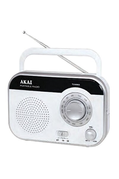 AKAI Преносимо радио PR003A-410 с аналогов AM/FM тунер, бяло