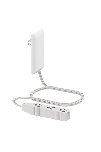 Choice1 1pc Flat-Face Outlet Extender with 3 Receptacles, Ultra-Thin Wall Pla...