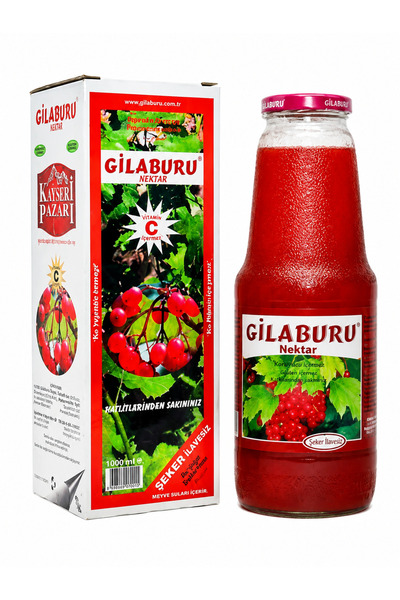 Kayseri Pazarı Gilaburu Nektarı 1000ml Cam Şişe Şeker Ilavesiz