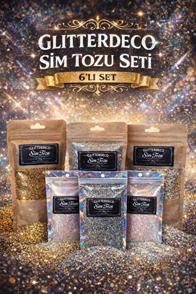 Glitter Epoksi İçin Profesyonel Set 6 Çeşit 6 X 75 gr Toz Sim Mum Dekor Boya ...