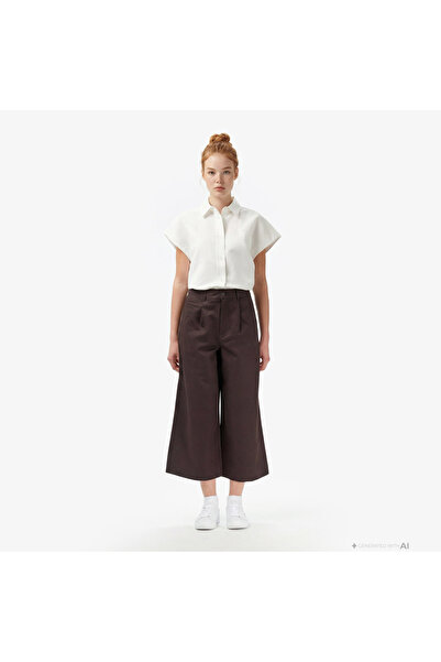 Lacoste Kadın Relaxed Fit Kahverengi Pantolon