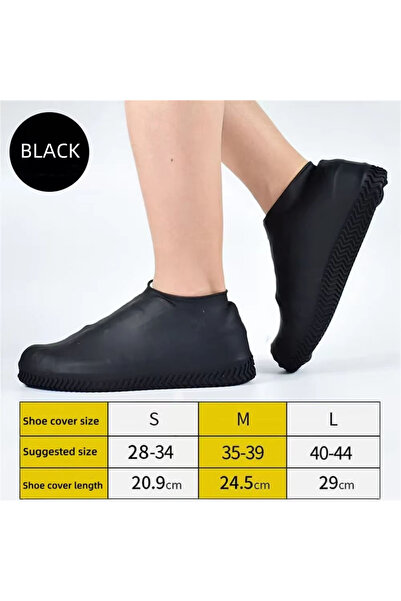 choice2 M black Rubber Rain Boot Overshoes For Outdoor Use Silicone Waterproo...